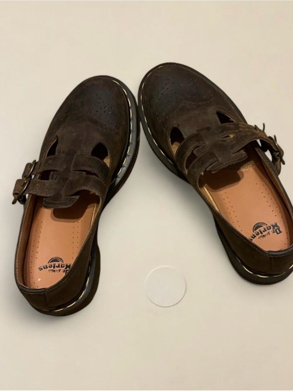 Dr. Martens Women's Dark Brown Suede Mary Jane Shoes